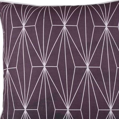 18" Purple and White Throw Pillow Cover