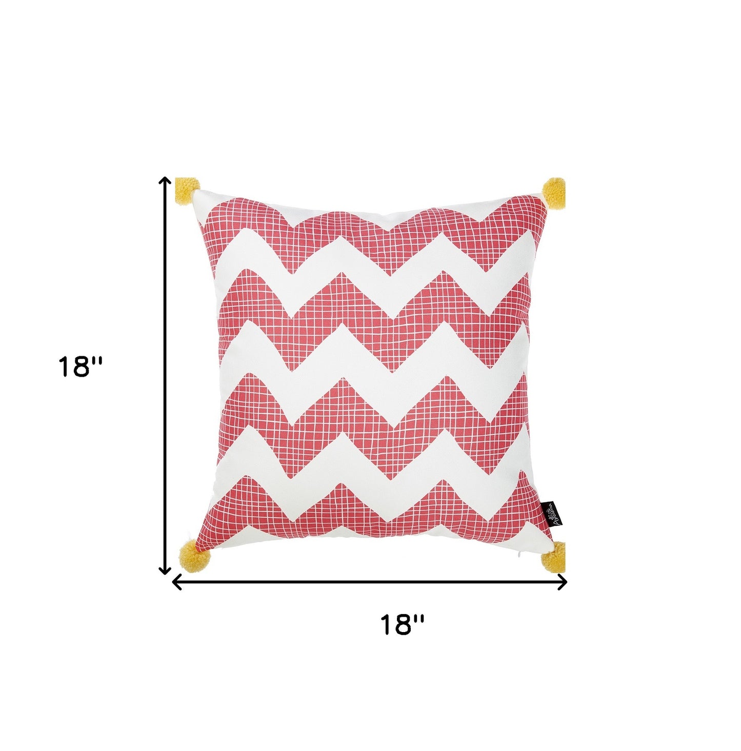 18" Pink and White Throw Pillow Cover