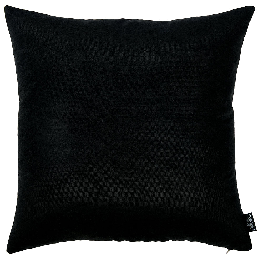 Set Of 2 Black Brushed Twill Decorative Throw Pillow Covers