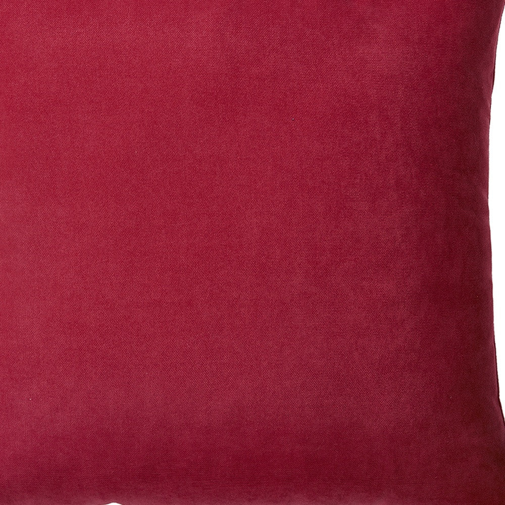 Set Of Two 18" X 18" Red Polyester Zippered Pillow Cover