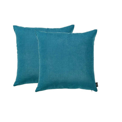 Set of Two 18" Teal Blue Brushed Twill Throw Pillow Covers