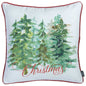 18" Green and White Christmas Christmas Trees Throw Pillow Cover