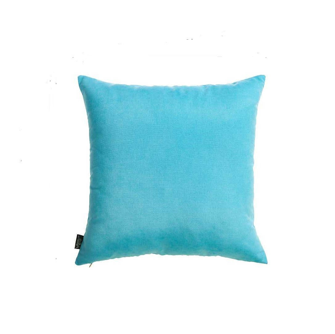 Set Of 2 Aqua Blue Brushed Twill Decorative Throw Pillow Covers