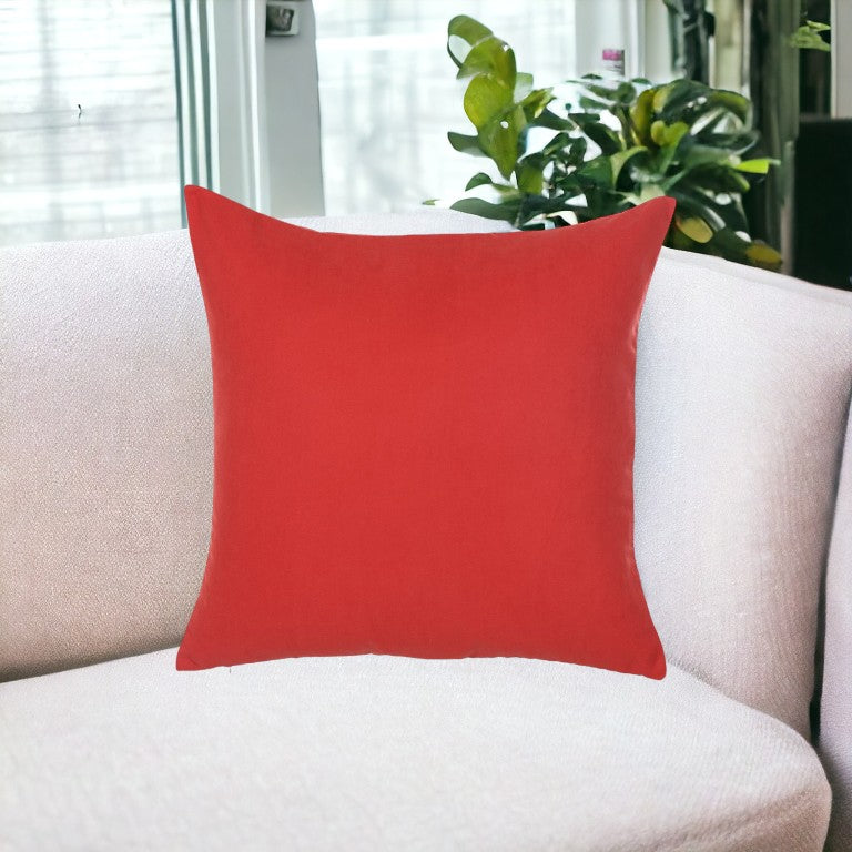 18" Red and Gold Throw Pillow Cover