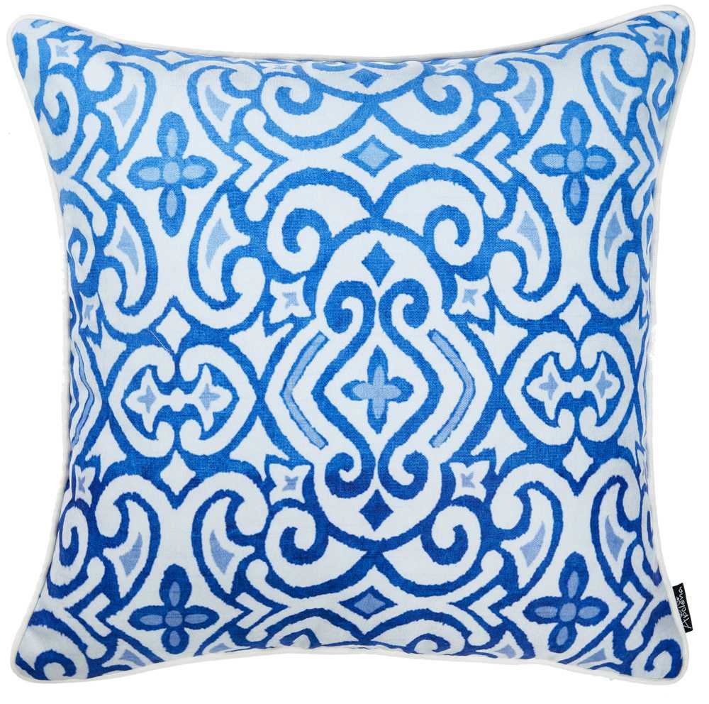 18"X 18" Blue Sky Scroll Decorative Throw Pillow Cover Printed