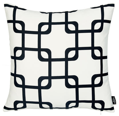 18" Black and White Throw Pillow Cover