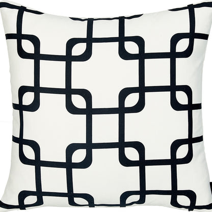 18" Black and White Throw Pillow Cover