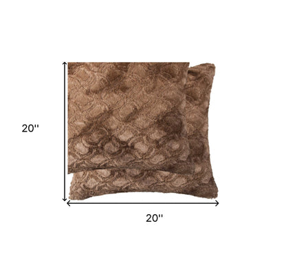 20" X 20" X 5" Acrylic Plush Polyester Polyfill Brown 2 Pack Pillow