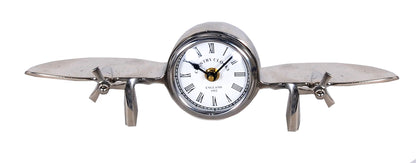 3" Novelty Nickel Metal And Glass Analog Wall Clock