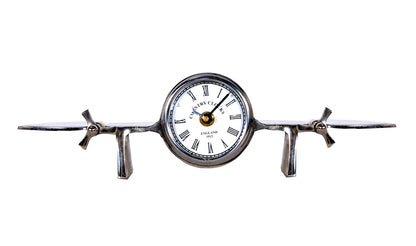 3" Novelty Nickel Metal And Glass Analog Wall Clock