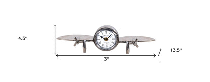 3" Novelty Nickel Metal And Glass Analog Wall Clock