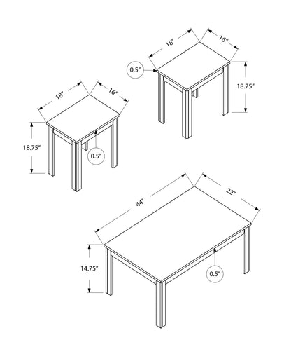 Set of Three 44" Espresso Coffee Table