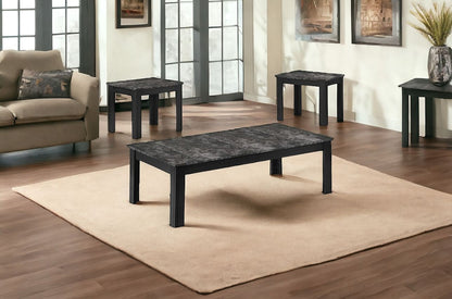 Set of Three 44" Black Coffee Table