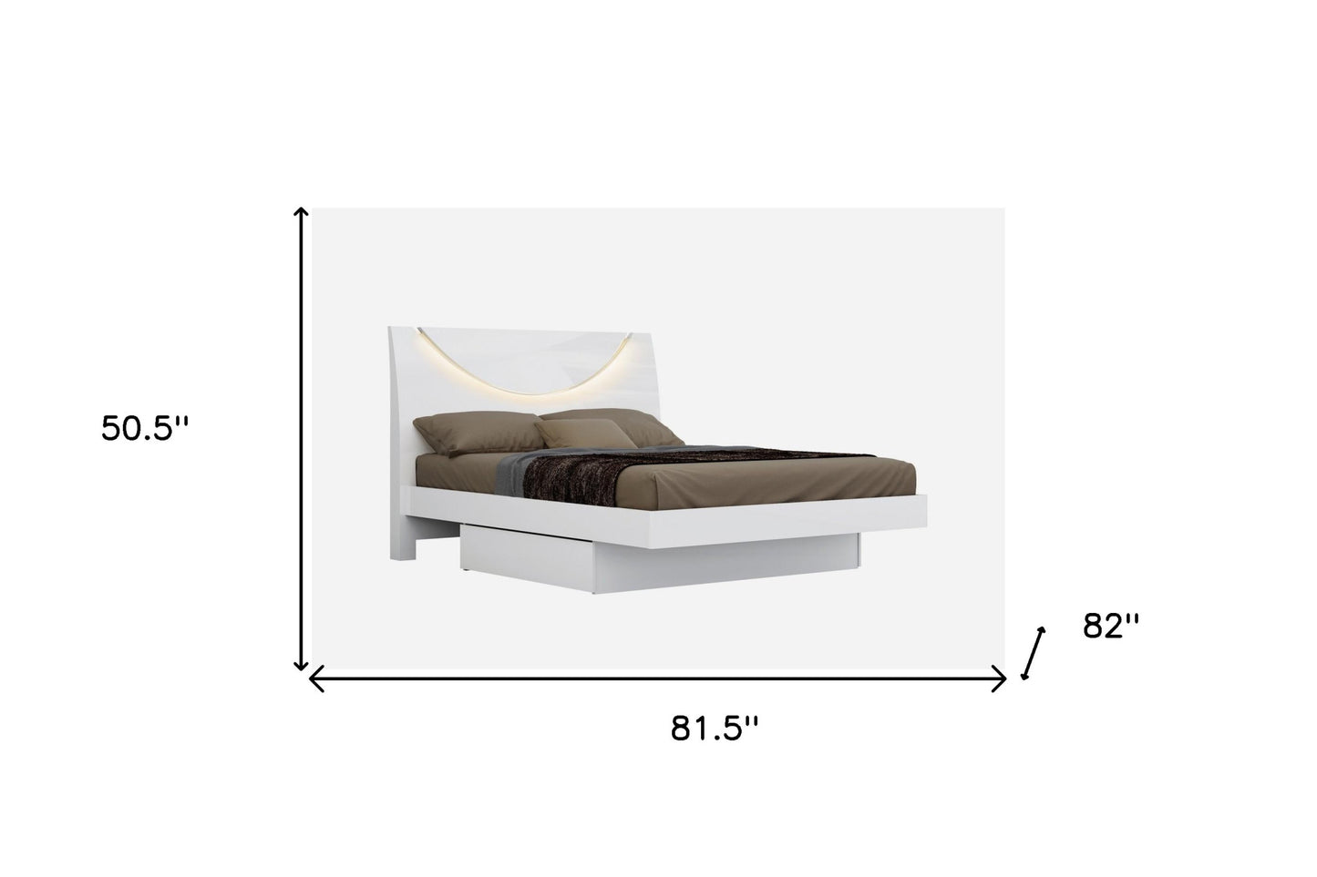 66" X 81.5" X 50.5" White  4Pc Queen Bedroom Set