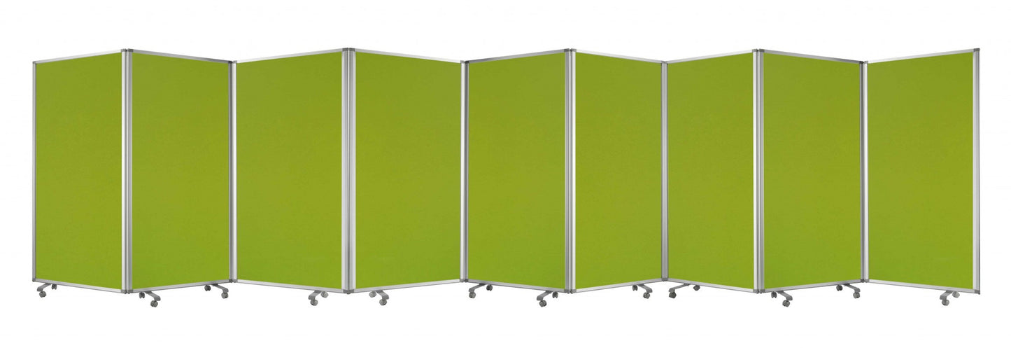 318" X 1" X 71" Green, Metal, 9 Panel, Screen