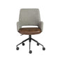 Gray Brown and Black Adjustable Swivel Fabric Rolling Office Chair