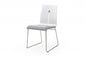 Gray And Silver Upholstered Faux Leather Dining Side Chair