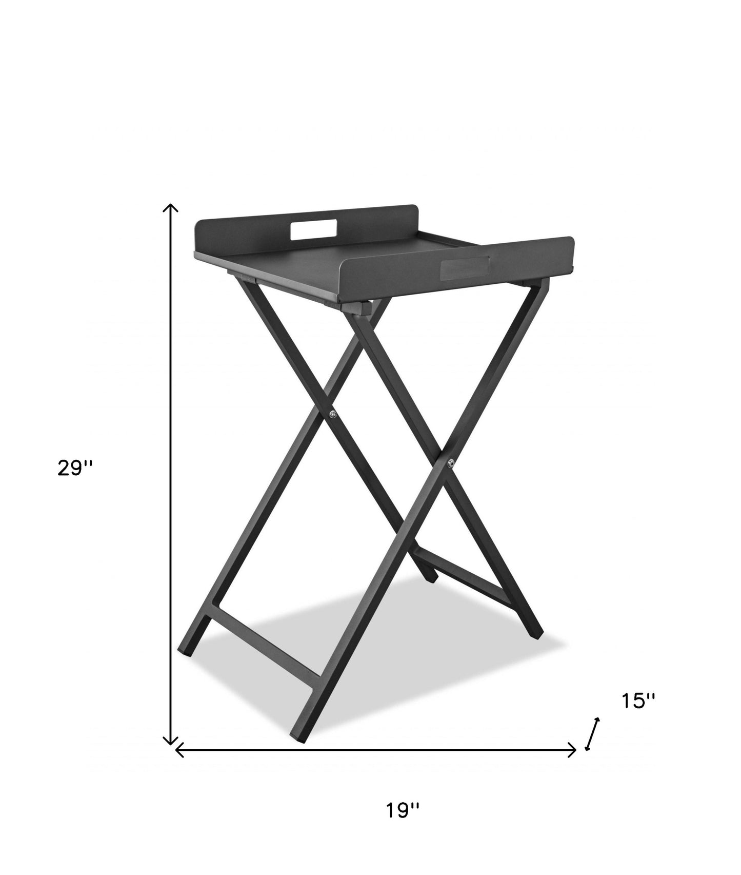 Gray Aluminum Indoor Outdoor Tray Table