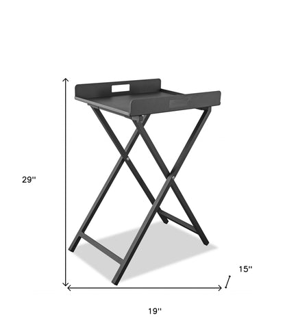 Gray Aluminum Indoor Outdoor Tray Table