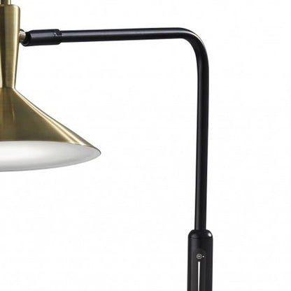 Adjustable Brass Spotlight Led Floor Lamp In Black Metal