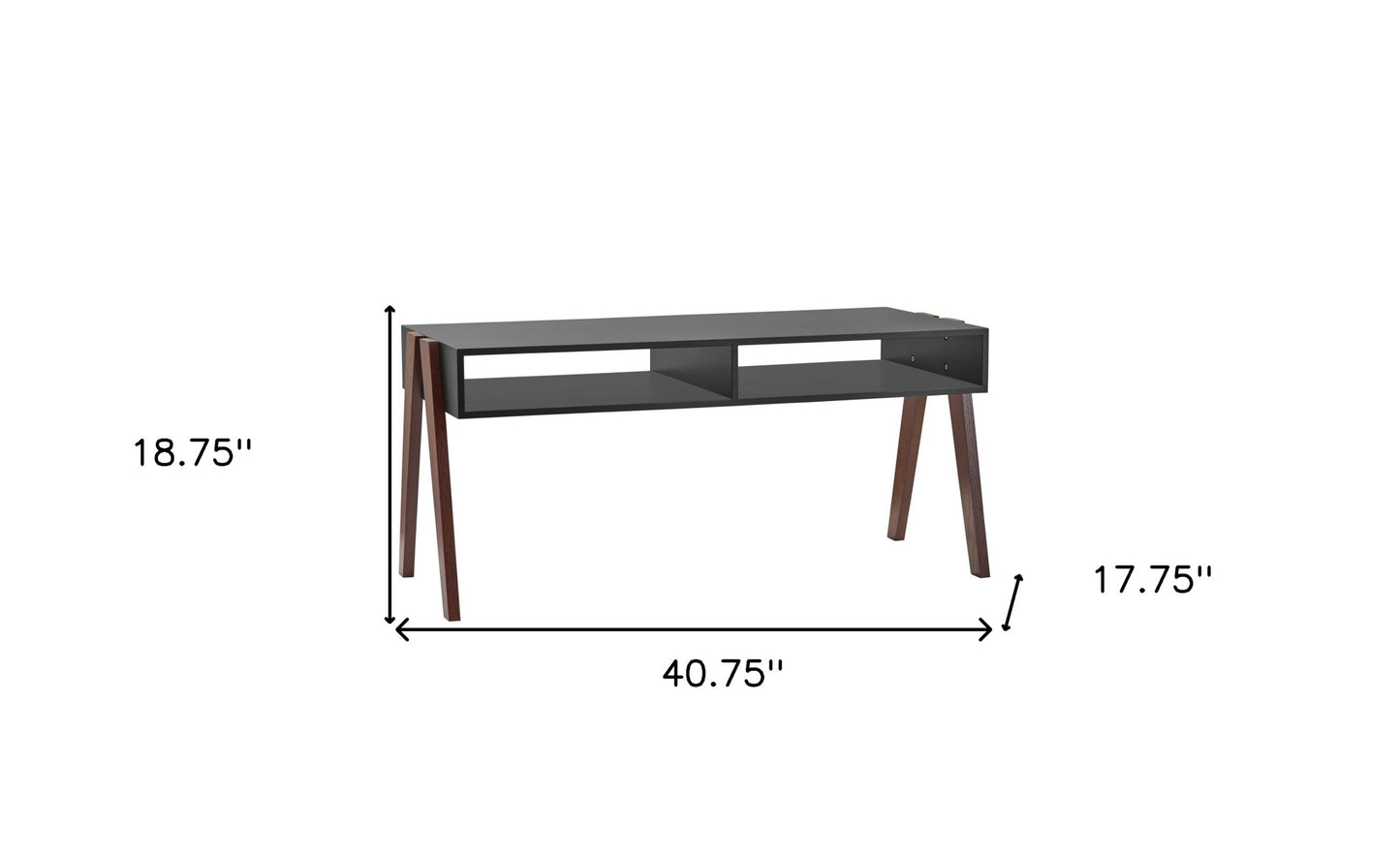 Modern Retro Black And Walnut Finish Coffee Table