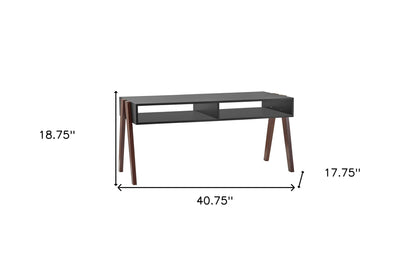 Modern Retro Black And Walnut Finish Coffee Table