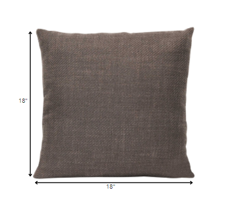 18" Brown Mocha Tweed Throw Pillow