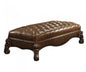 65" Brown Upholstered Faux Leather Bench