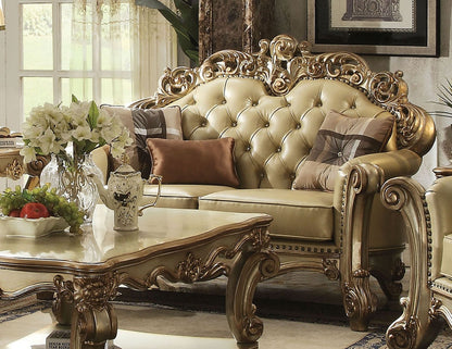 69" Ivory Chesterfield Loveseat and Toss Pillows