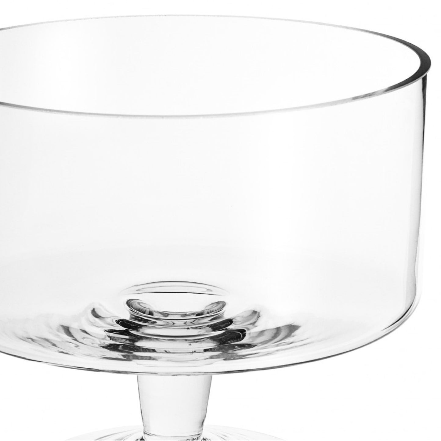 10" Clear Mouth Blown Crystal Round Trifle Bowl