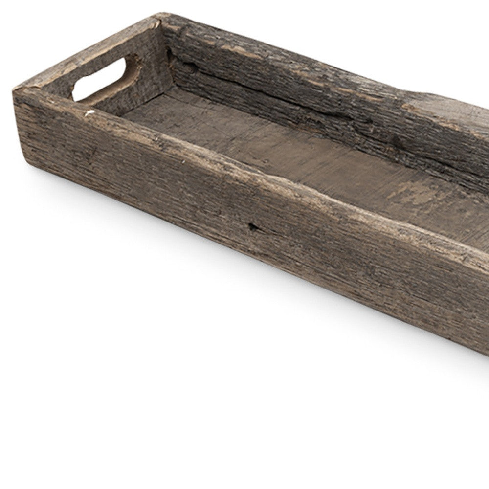 Meduim Natural Brown Reclaimed Wood With Grains And Knots Highlight Tray