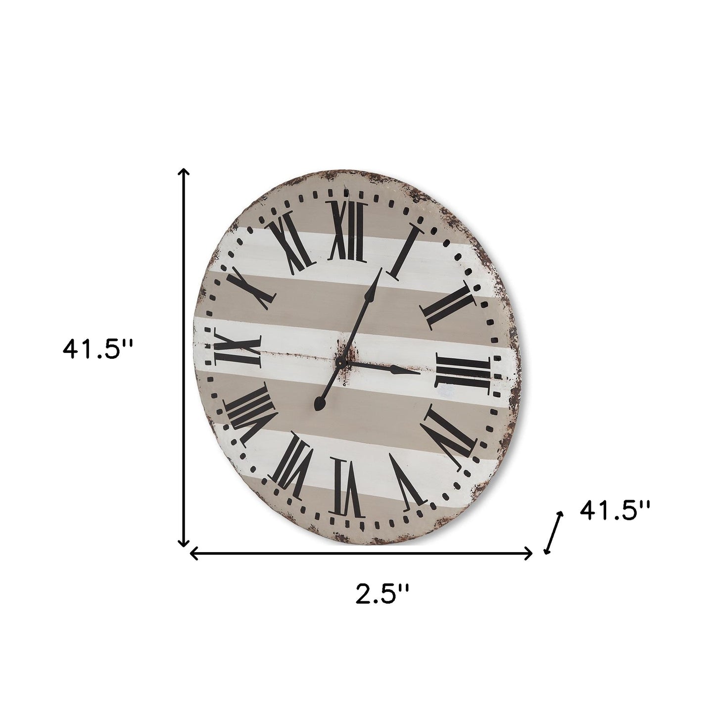 3" Circle Gray And White Wood Analog Wall Clock