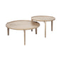 40" Brown Solid Wood Round Nested Coffee Tables