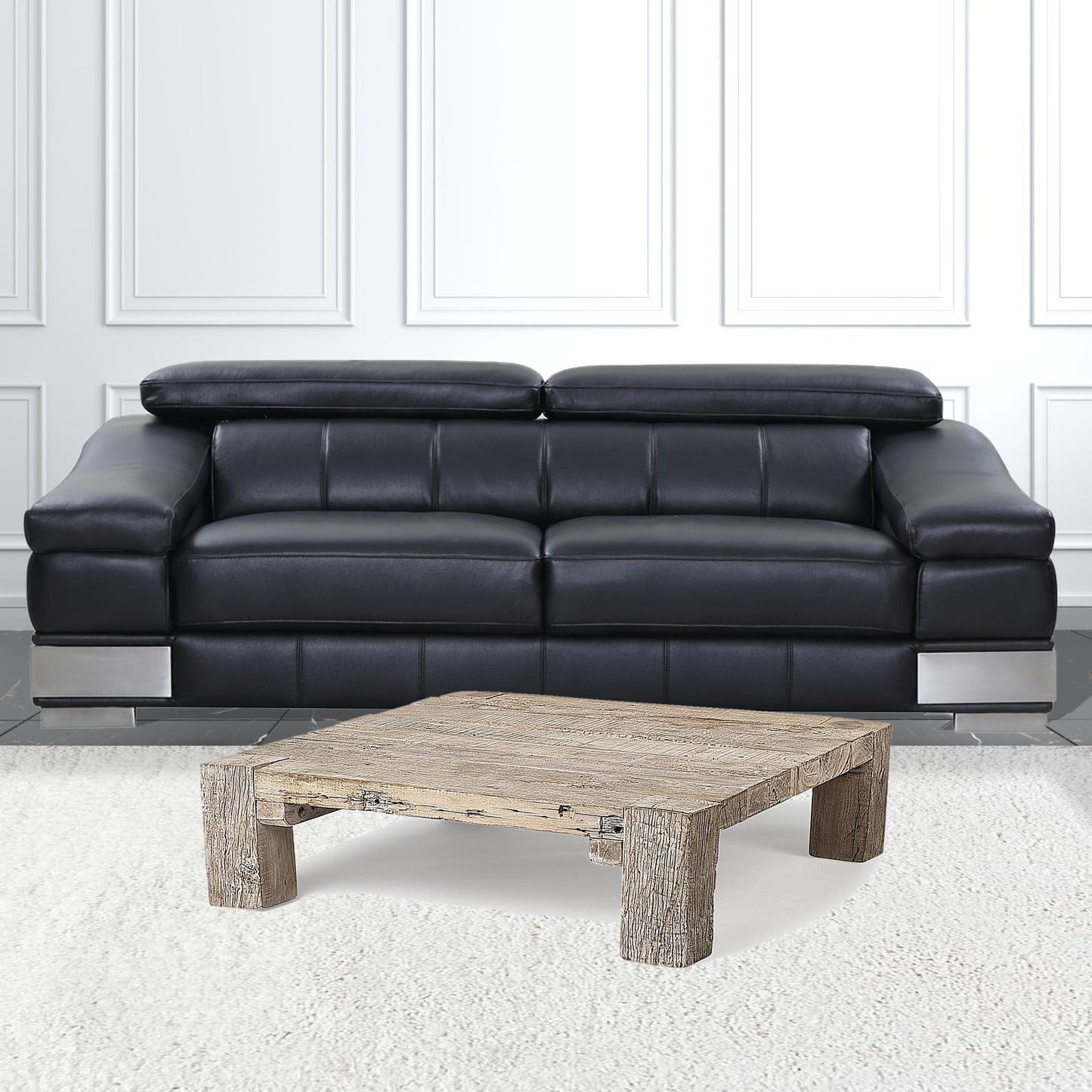 48" Natural Rectangular Distressed Coffee Table