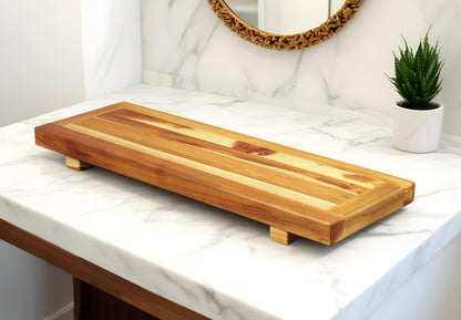 29" Natural Teak Wood Bath Tray And Seat