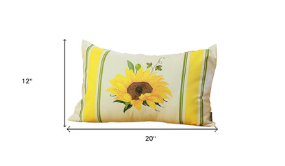 Set Of 4 Sunflower Design Lumbar Pillow Covers