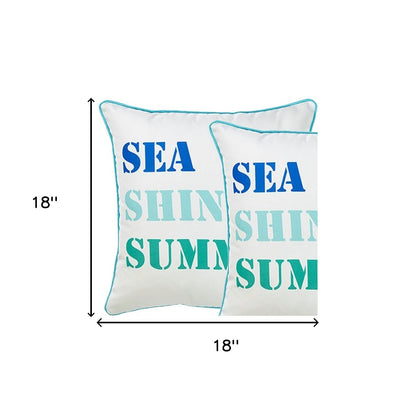 Set Of 2 Sea Shine Summer Throw Pillow Covers