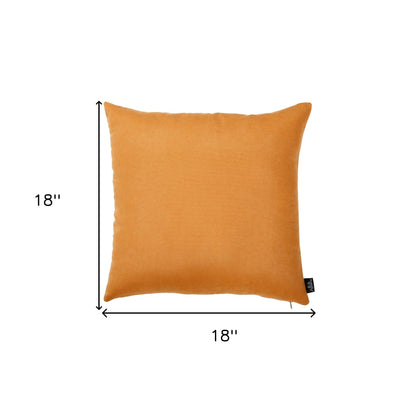 Set of Two 18" Orange and Ivory Pumpkin Spice Throw Pillow Covers