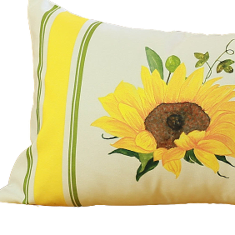 Set Of 2 20"  Fall Sunflower Lumbar Pillow Cover In Multicolor