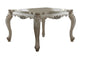 55" Antiqued White Solid Wood And Solid Manufactured Wood Dining Table