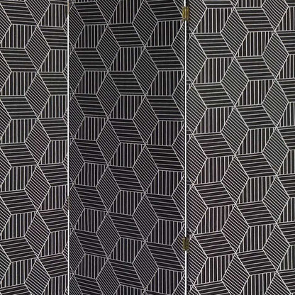 3 Panel Black Soft Fabric Finish Room Divider