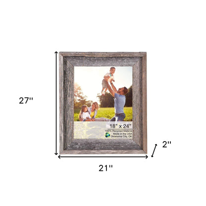 18X24 Natural Weathered Grey Picture Frame With Plexiglass Holder