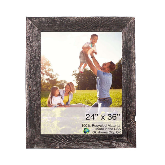 24X36 Rustic Smoky Black Picture Frame With Plexiglass Holder