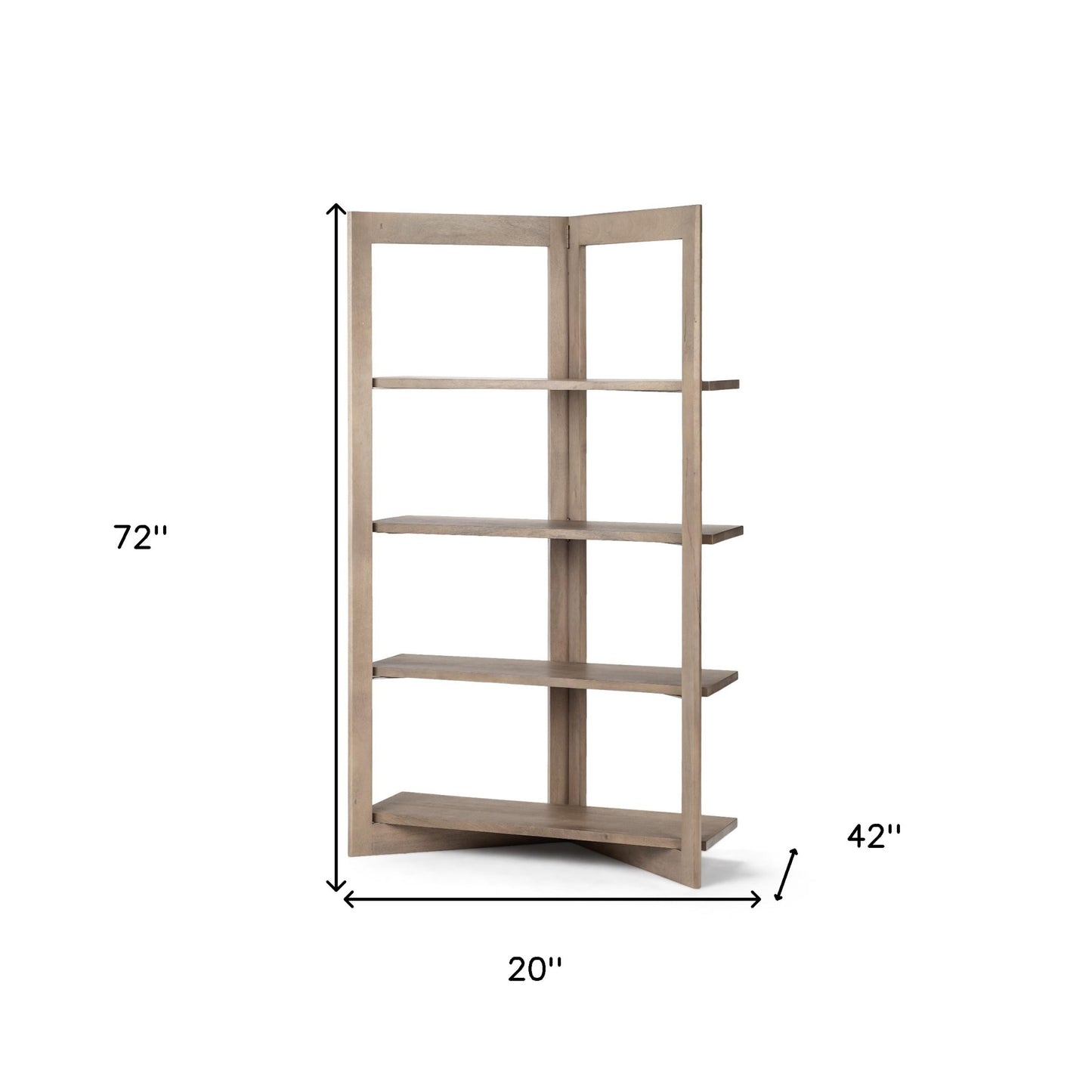 Light Brown Wood Shelving Unit With 4 Shelves