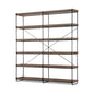 Medium Brown Wood And Iron Shelving Unit With 5 Tray Shelves