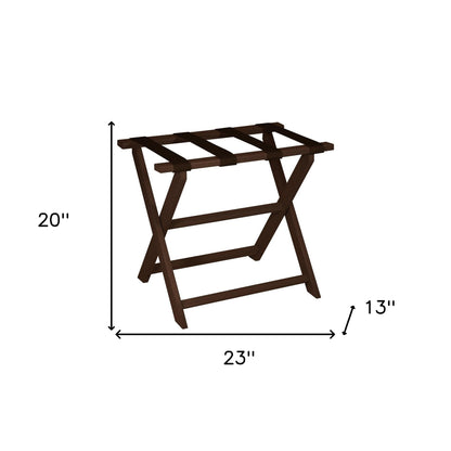 Earth Friendly Brown Folding Luggage Rack With Brown Straps