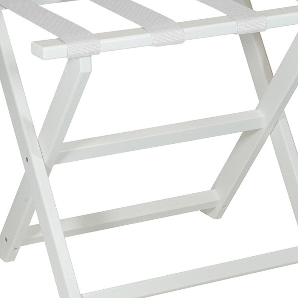 Earth Friendly White Folding Luggage Rack With White Straps