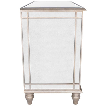 Rectangle Mirrored Three Drawer Console Storage Chest