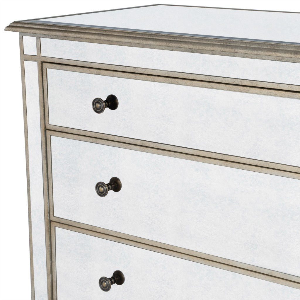 Rectangle Mirrored Three Drawer Console Storage Chest