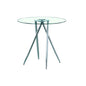 Chrome Metal Legs Bar Table With Round Tempered Glass Top